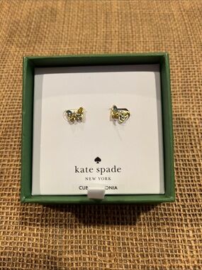 kate spade Gold Butterfly Crystal Stud Earrings
